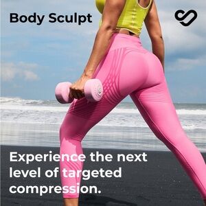 Pink Fanka Body Sculpt Full Length Leggings sz M